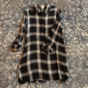 Black and White Plaid shirt dress